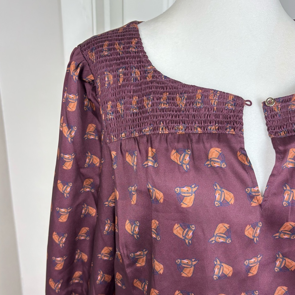 Talbots Equestrian Blouse‎ Size M - Picture 2 of 6